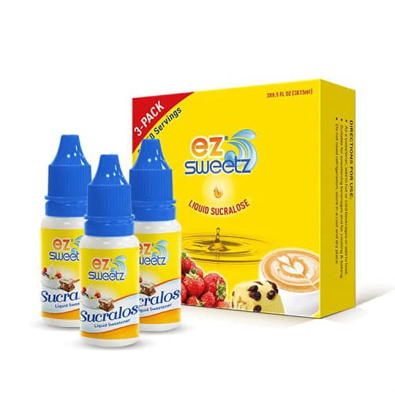 3 Packs 0.5 oz - Liquid Sweetener 450 Servings/Bottle