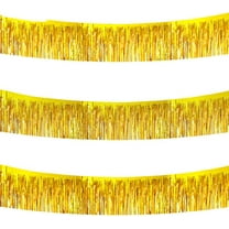 3 Packs 10 Feet Metallic Foil Fringe Garland Tinsel Streamers,Shiny Gold Wall Hanging Tinsel Fringe Banners for Wedding Birthday Party Decoration Halloween Christmas New Year-Gold