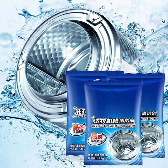 3 Packs × 125g Washing Machine Slot Cleaner, Professional Active Oxygen Strong Descaling Agent for Automatic Washer Stain Removal and Maintenance