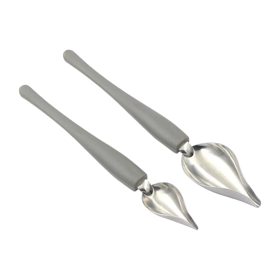 3 Packs 2pcs Stainless Steel Decorating Spoons Set for Cake Dessert Baking Kitchen Tools Food Safe Painting Spoon with Long Handle for Drizzling Glaze Sauce Coulis Caramel Chocolate Decorations