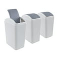 3 Packs 4.5 Gallon Plastic Trash Can with Swing Top Lid, Waste Bin for