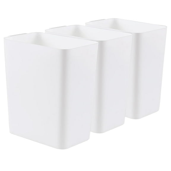 3 Packs 4.5 Gallon Plastic Wastebasket, Open-top Trash Can, White