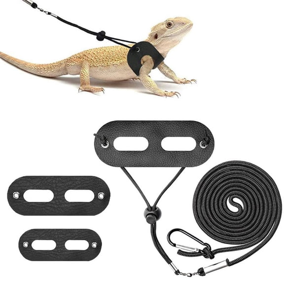 3 Packs Adjustable Lizard Leash Set - Small Reptile Harness for Bearded Dragon, Chameleon, Outdoor Walking (S/M/L)