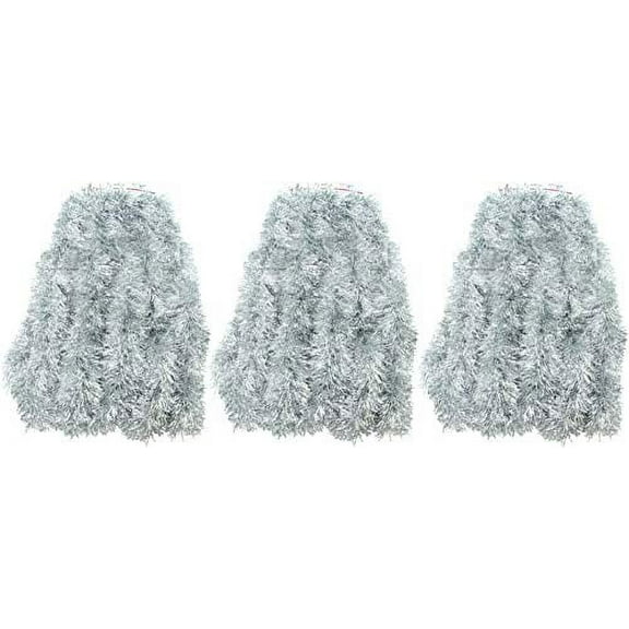 3 Packs All Silver Super Duper Thick Tinsel Garland 75 Ft Total (Three Strands Each 25 ft Long) (Silver, 3 Pack of 25 ft. Tinsel, 75 Ft. Total) 3 Pack Silver