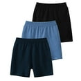 thumbnail image 1 of 3 Packs Baby Boys Elastic Waist Shorts Solid Kids Cotton Shorts Multicolor 2-8 Years Toddler Short Pants, 1 of 5