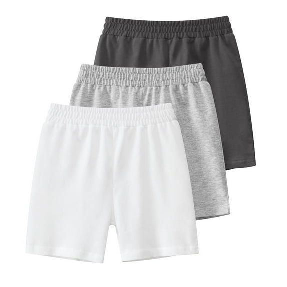 3 Packs Baby Boys Elastic Waist Shorts Solid Kids Cotton Shorts Multicolor 2-8 Years Toddler Short Pants