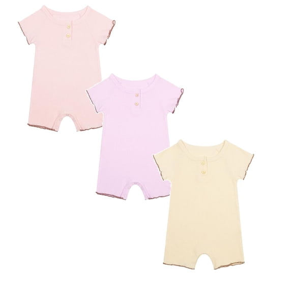 3 Packs Baby Clothes Baby Bodysuit Comfort Romper Pajamas Jumpsuit Newborn Clothes for Girls 6 Months