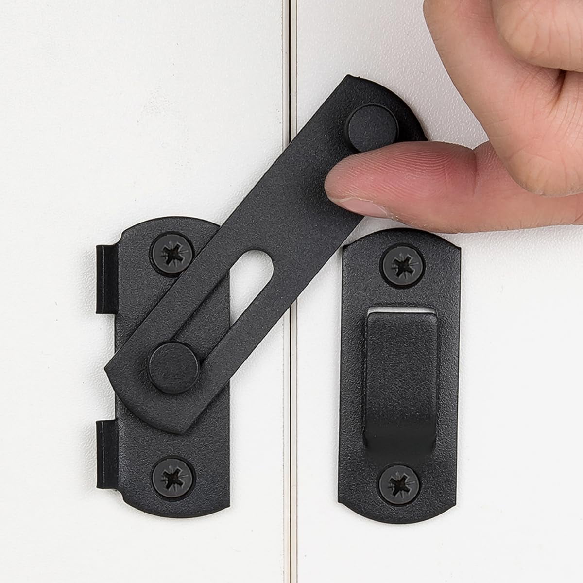 3 Packs Barn Door Latches，2.75” x 2.02” Matte Black Stainless Steel ...