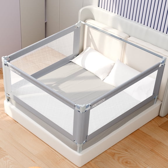 3 Packs Bed Guard Rail for Toddlers, Height Adjustment Guardrail for Queen Size Beds