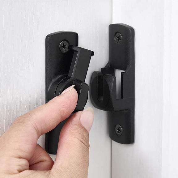 3 Packs Black 90/180 Degree Flip Barn Door Lock, Protect Privacy - Security Door Latch, Gate Latches Hardware for Barn Door,Cabinet,Window,Bathroom,Garden,Sliding Door