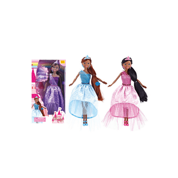 3 Packs Black & Brown Girl Doll Princess Play Set with Accessories (12 Inches Height)- Spark Imagination in 3 Styles