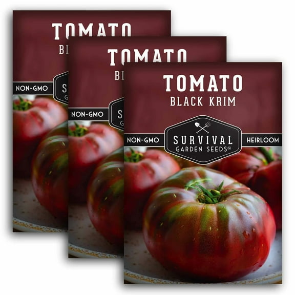 3 Packs Black Krim Tomato Seeds - Non-GMO Heirloom Full Sun Annual Vegetable
