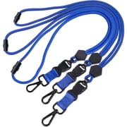 3 Packs Blue Quick Release Neck Lanyard for ID Holder, Adjustable Breakaway Lanyards for ID Badges with Detachable Buckle & Metal Hook, Heavy Duty Key Lanyard for Women Men Cell Phones Work