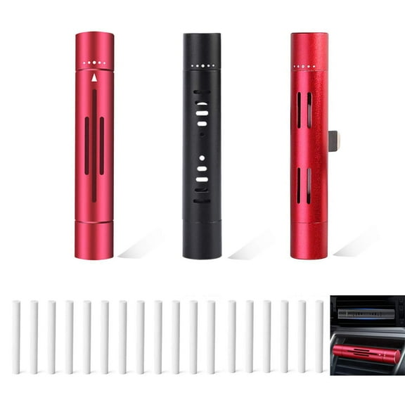 3 Packs Car Diffuser Vent Clip, Cylindrical Essential Oil Car Vent Clips Aroma Diffuser with 18 Refill Sticks for Car, Office, Bathroom, Kitchen, Pet Houses
