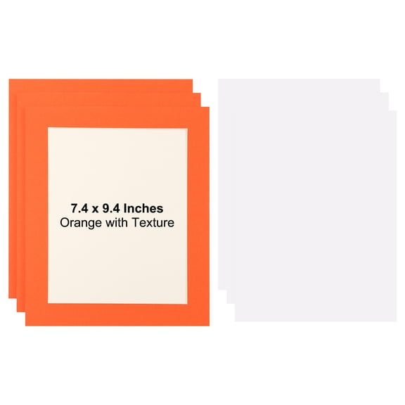 3 Packs Cardboard Picture Frame, 9.8 x 11.8 Inch Photo Wall Display Paper Frame with Clear Film for Drawing Artwork Display Gallery Wall Frame Exhibition, Orange