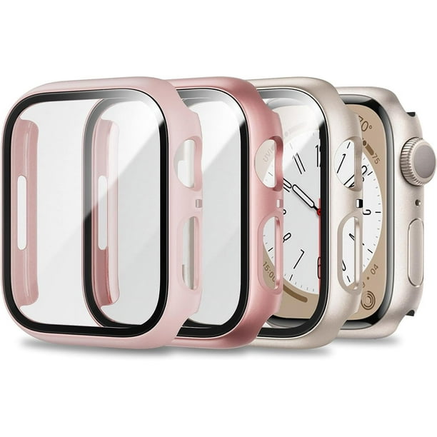 3 Packs Case for Apple Watch 40mm SE Series 6 Series 5 Series 4 with Tempered Glass Screen Protector Hard PC Protective Bumper and Ultra Thin Face Cover for Iwatch SE 6 5 4 40mm 3 Colors