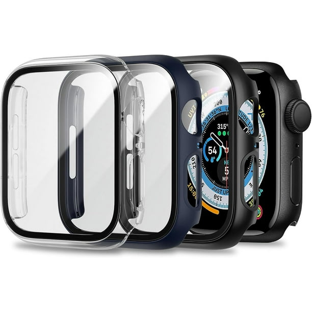 3 Packs Case for Apple Watch Series 9 8 7 45mm with Tempered Glass Screen Protector Hard PC Protective Bumper and Ultra Thin Face Cover Compatible with Iwatch Series 9 8 7 45mm 3 Colors Walmart Busine...