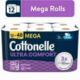 thumbnail image 1 of 3 Packs Cottonelle Ultra Comfort Toilet Paper, Soft Toilet Tissue, 12 Mega Rolls, 1 of 1