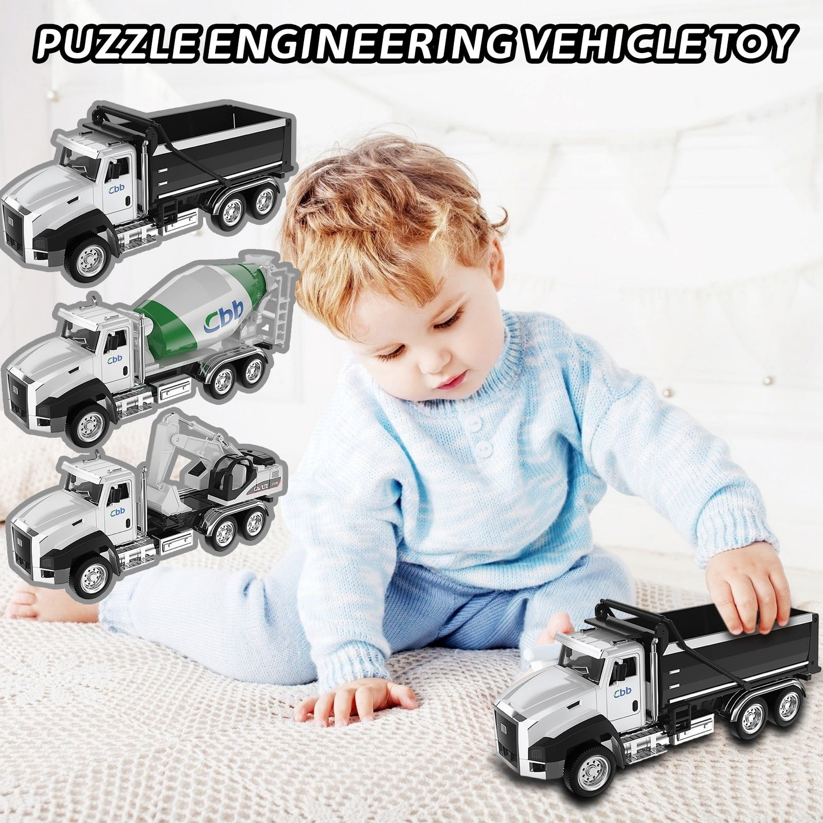 3 Packs Die-cast Mini Garbage Truck Toy, Metal Trash Truck Vehicles Set ...