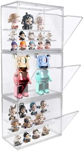 3 Packs Display Boxes for Figures Stackable Detachable Display Stand ...