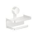 thumbnail image 1 of 3 Packs Double Layer Suction Cup Paper Rack Toilet Paper Holder Storage Organizer for Bathroom Kitchen with Strong Adhesive Mount Space Saving Plastic Shelf for Towels Tissues Rolls, 1 of 6