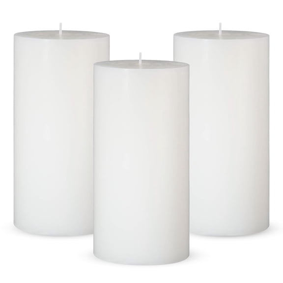 3 Packs Dripless 2.8x6 Inch White Pillar Candles, Unscented Large Wax Cylinder Column Candles for Power Outages Emergency Party Backyard Gathering - 70 Hour Burn Time Y102