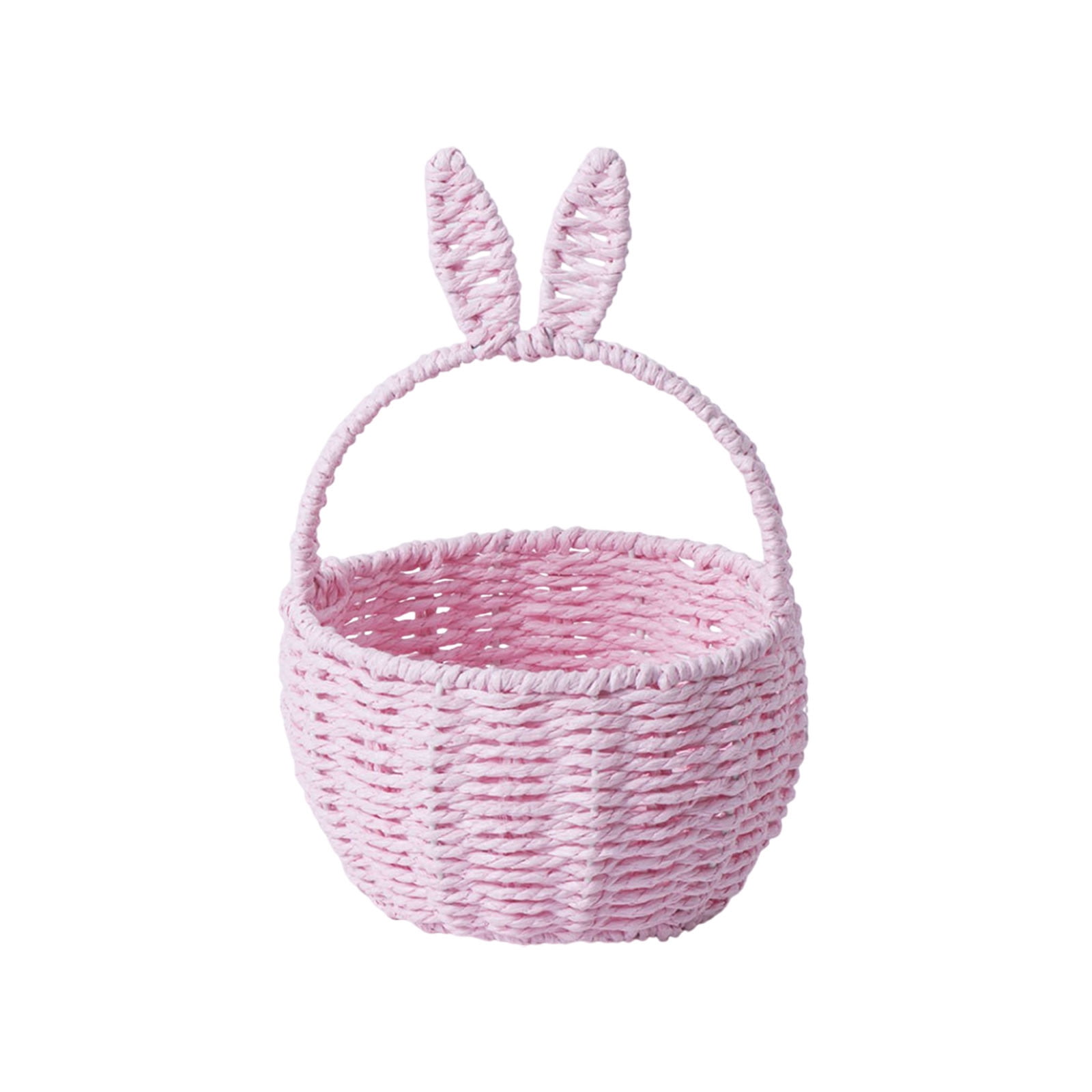 3 Packs Easter Bunny Basket with Long Ears Woven Storage Tote Bag for Easter Eggs Decorations Kids Gift Organizer Home Party Basket 26x20x16cm