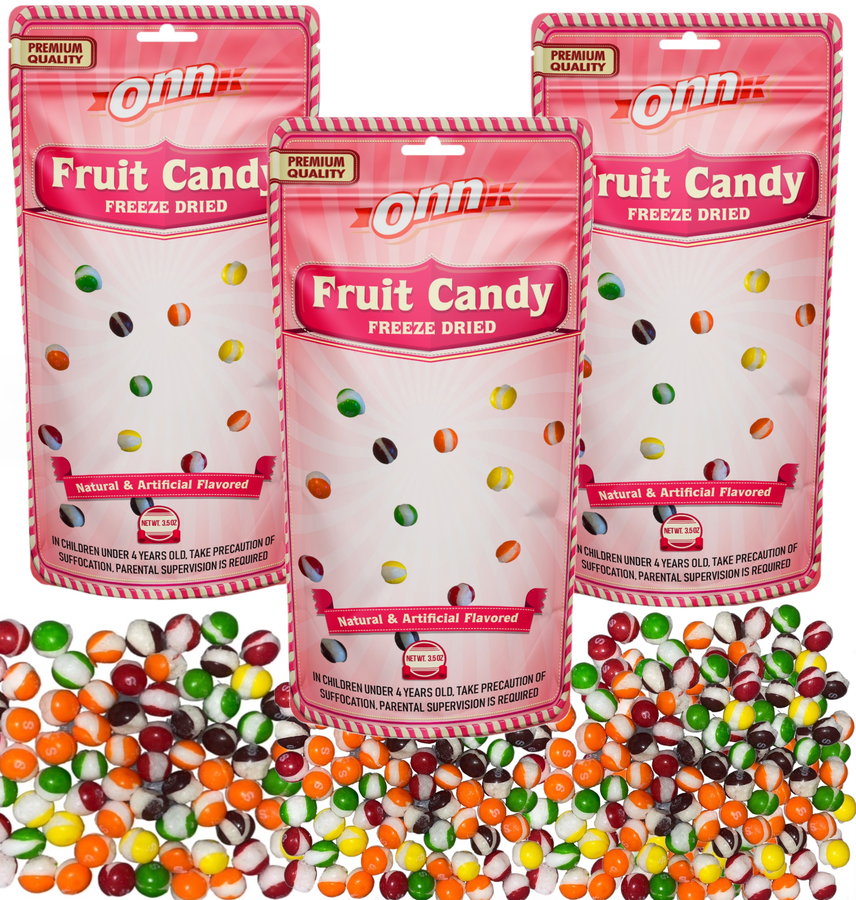3 Packs Freeze Dried Skittle's Candy (10 oz Total) USA Fruit Candy