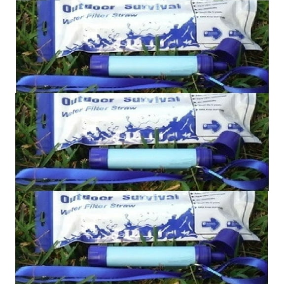 3 Packs Galaxy Personal Portable Water Filter Straw Filtration Purifier For Hiking, Camping, Hunting, Travel, Outdoor Emergency Survival Detachable.