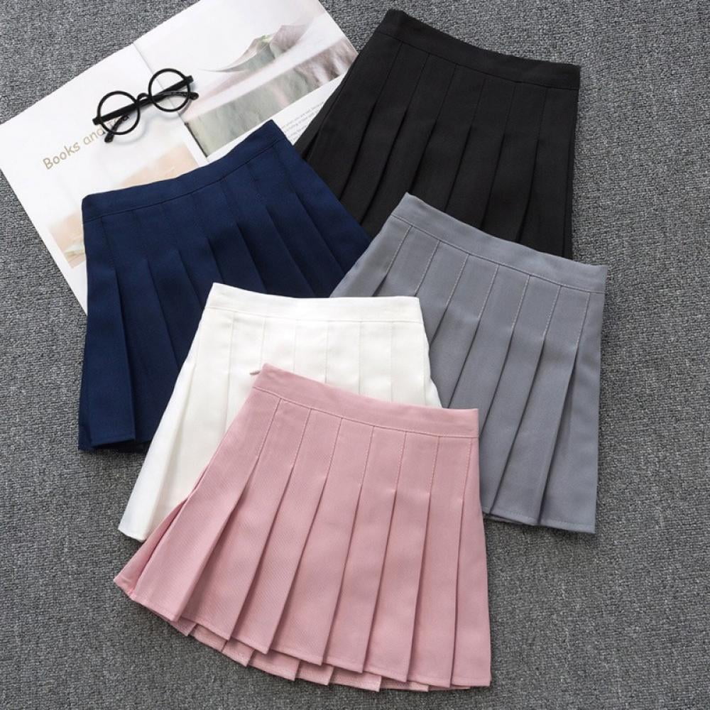 3 Packs Girls Solid Pleated Skirts with Shorts Lining, Uccdo 311Y Little Girl School Uniform