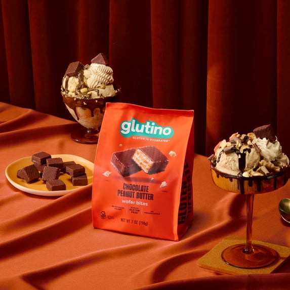 3 Packs - Glutino Chocolate Peanut Butter Wafer Bites, Gluten Free Wafer Cookies, 7 oz.