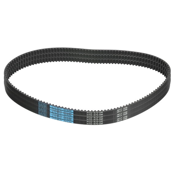 3 Packs HTD-5M Rubber Timing Belt 134 Teeth, 670mm Pitch Length x 9mm Width x 3.6mm Height, Pulley Timing Belt