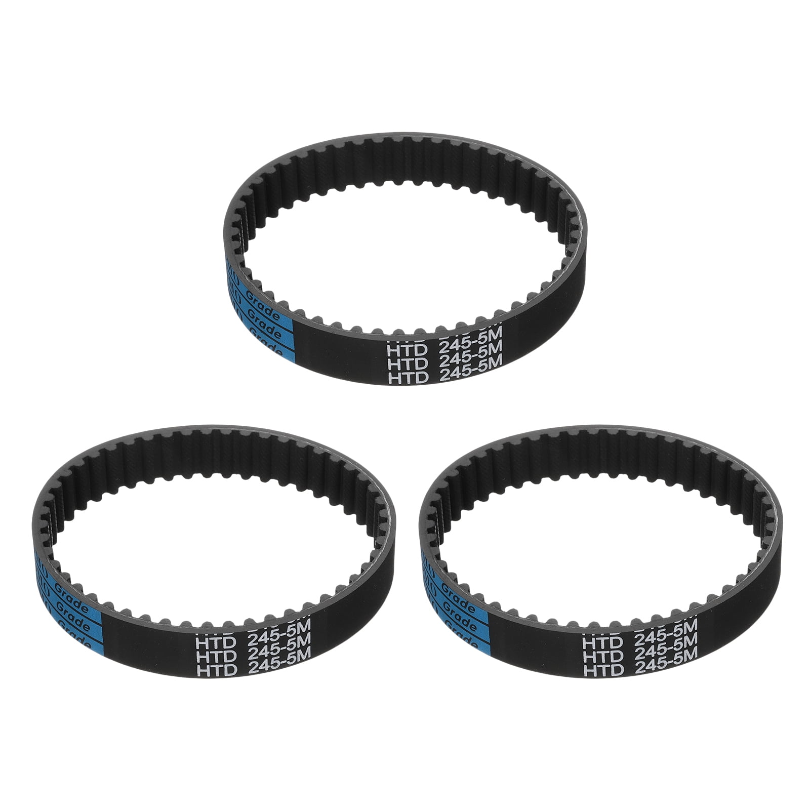 3 Packs HTD-5M Rubber Timing Belt 49 Teeth, 245mm Pitch Length, Closed Loop Pulley Timing Belt