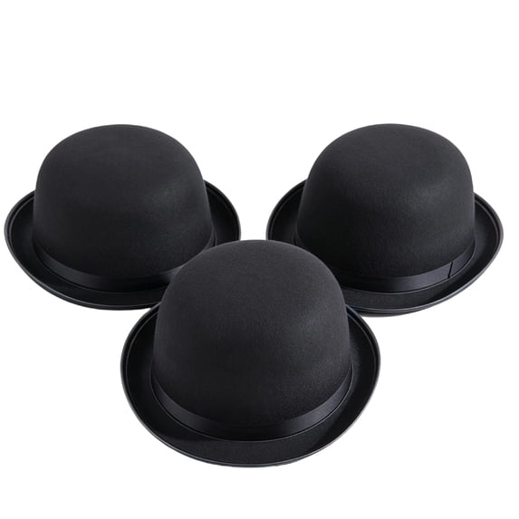 3 Packs Halloween Bowler Hat for men Costume Bowler Hat for Men and Women Standard Performance Props