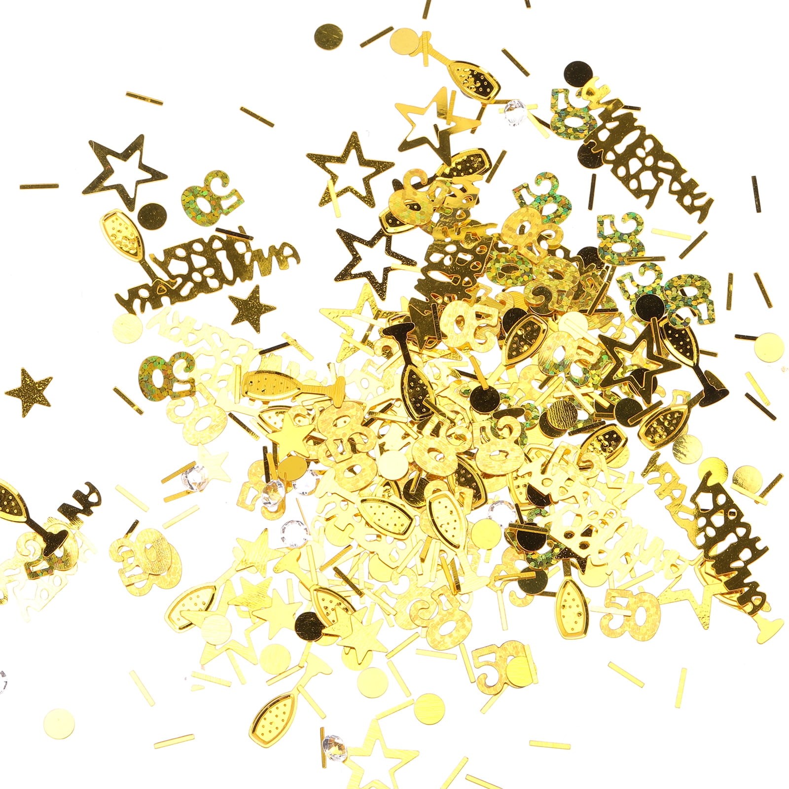 3 Packs Happy Birthday Decorations Wedding 50th Anniversary Confetti Glitter Table