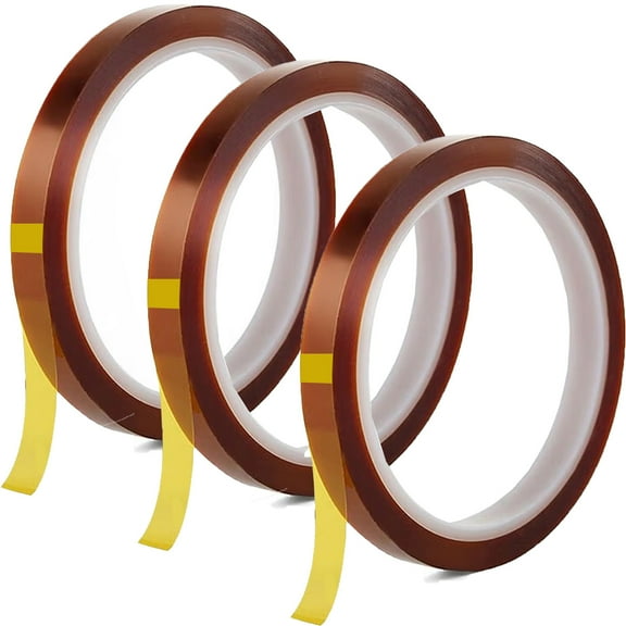 3 Packs Heat Resistant Tape for Heat Press Sublimation,High Temperature Heat Transfer Tape,No Residue Heat Vinyl Press Tape for Painting, Powder Coating, Anodizing, Circuit Boards,3D Printer