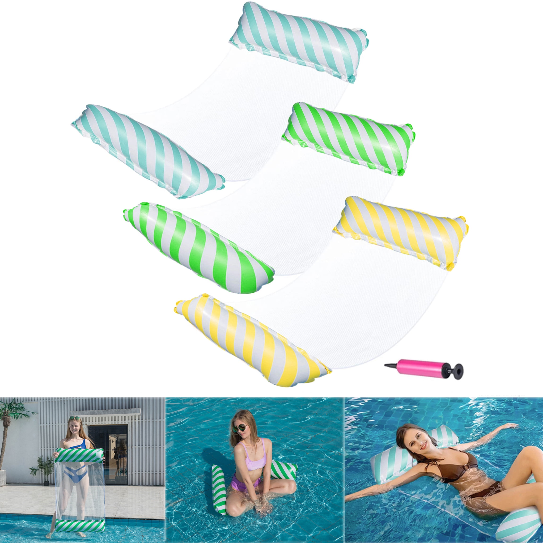3 Packs Inflatable Pool Floats Hammock for Adults，Adult Size Water