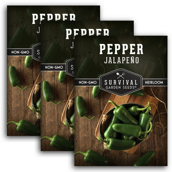 3 Packs JalapeƱo Pepper Seeds - Non-GMO Heirloom Full Sun Annual Vegetable