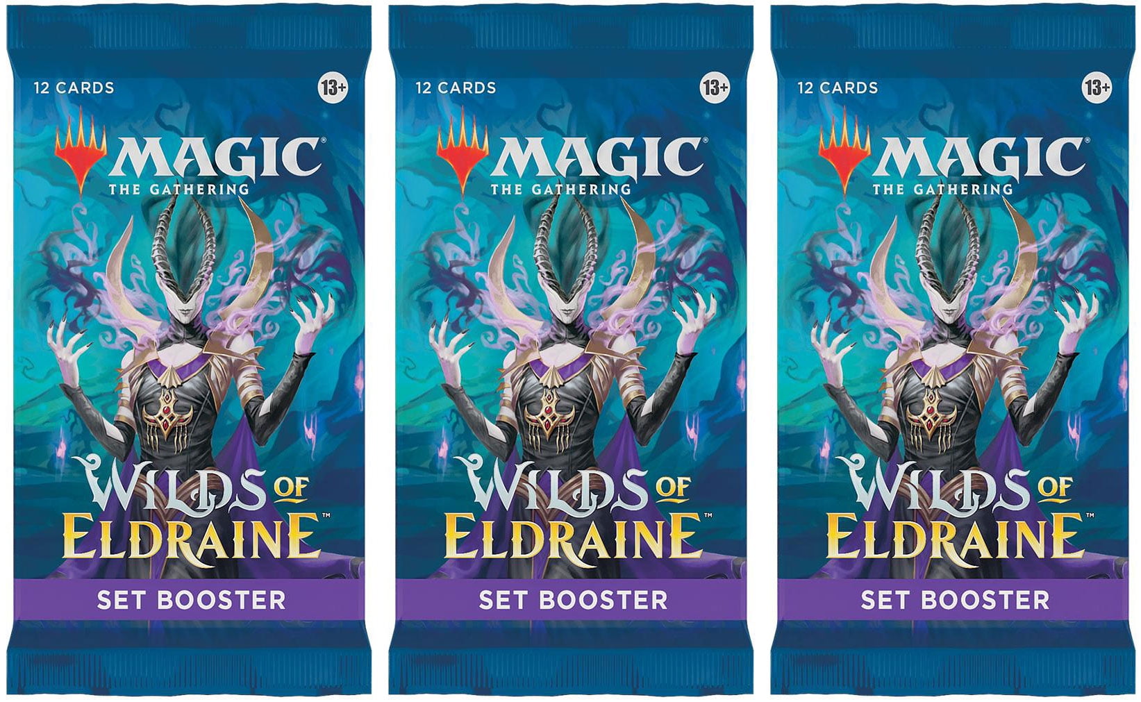 Magic: The Gathering Kaldheim Draft Booster Pack Lot - 3 Packs Of MTG Cards (Full-Art Lands, Double-Faced Cards)