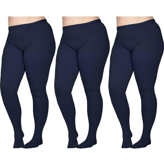(3 Packs) Made in USA - Womens Compression Pantyhose 20-30mmHg Navy, Large