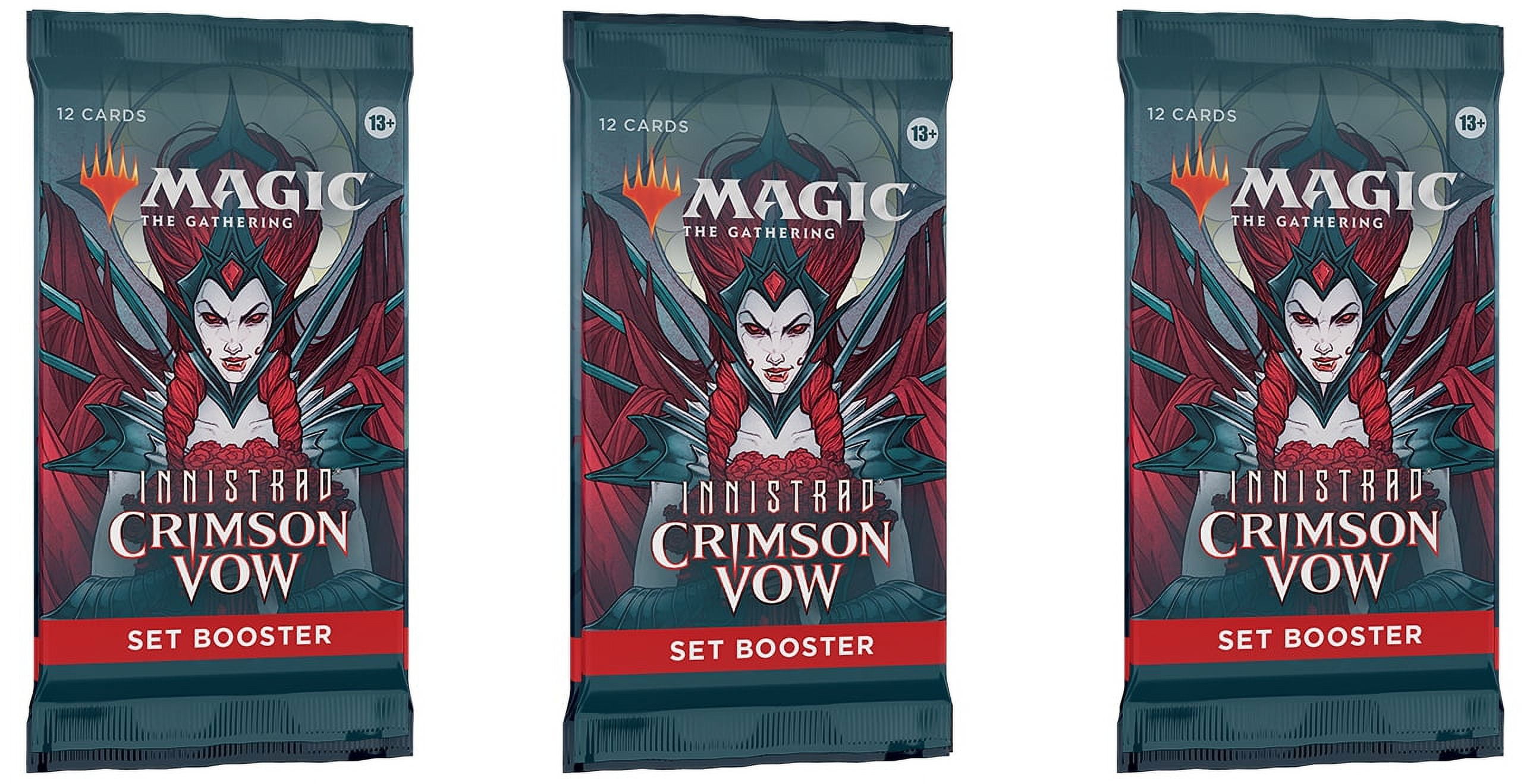 3 Packs Magic: The Gathering Set Booster Pack Lot MTG Innistrad Crimson Vow  - Walmart.com