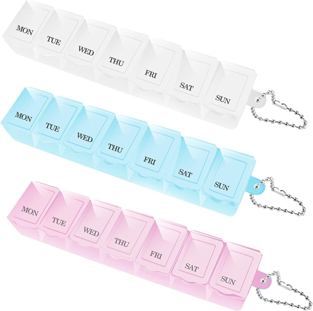 3 Packs Medical Weekly Pill Box, Day Tablet Box Organiser 7 Day Pill