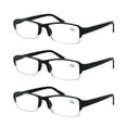 thumbnail image 1 of 3 Packs Men Women Rectangular Half Frame Blue Light Blocking Reading Glasses Readers for Gaming Computer +3.50, 1 of 6