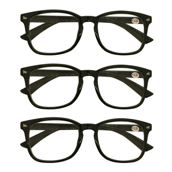 3 Packs Mens Womens Oval Round Frame Reading Glasses Blue Light Blocking Readers +1.00