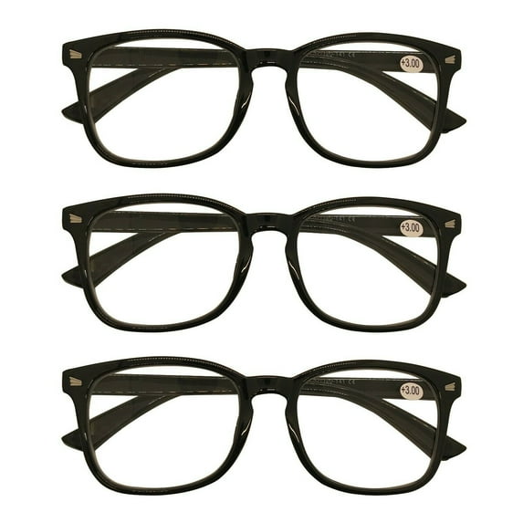 3 Packs Mens Womens Oval Round Frame Reading Glasses Blue Light Blocking Readers +1.75
