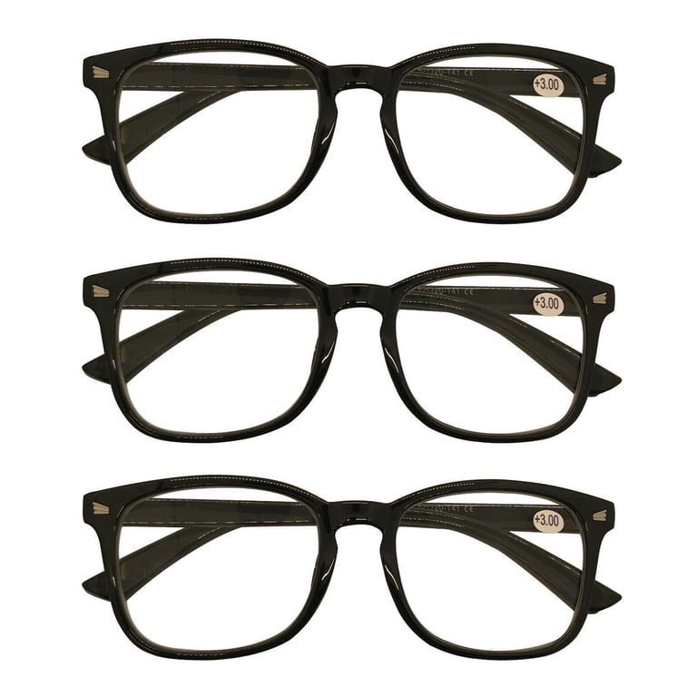 3 Packs Mens Womens Oval Round Frame Reading Glasses Blue  display picture 1