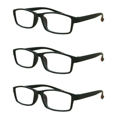 3 Packs Mens Womens Rectangle Reading Glasses Blue Light Blocking Readers +1.00