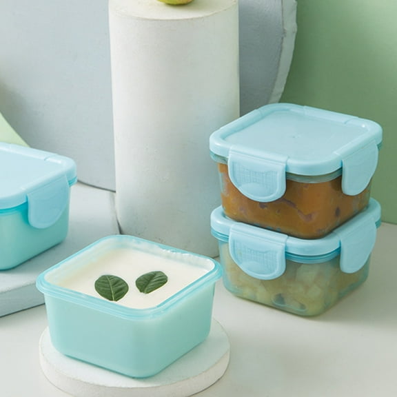 3 Packs Mini Food Storage Container, Leak-Proof Bento Box with Lid, Microwave & Freezer Safe, Portable Snack Box for Meal Prep, Office Lunch, Picnic, Transparent Square Container, Dishwasher Safe