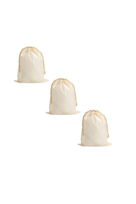 3 Packs Muslin Bags with Drawstring Canvas Large Storage Cloth Bags Bulk Cotton Reusable Grocery Sacks DIY Craft Sachet Sacks for Party Wedding Home Storage, Natural Color(15.7 x 19.7 Inches)
