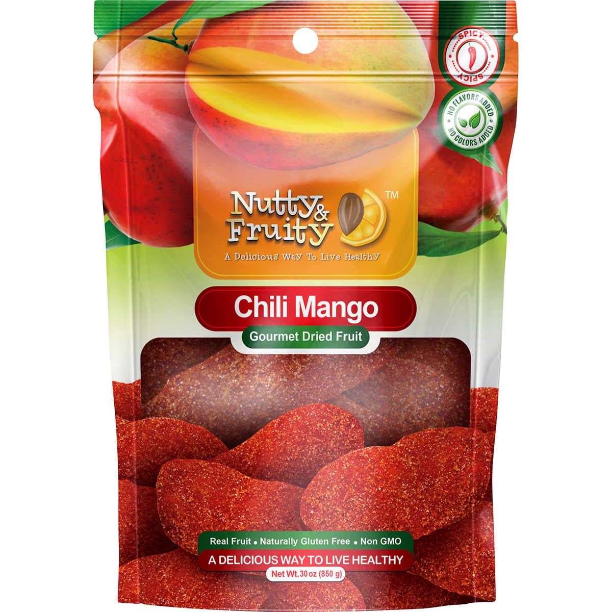 [3 Packs] Nutty & Fruity Gourmet Dried Fruit, Chili Mango, 30 oz